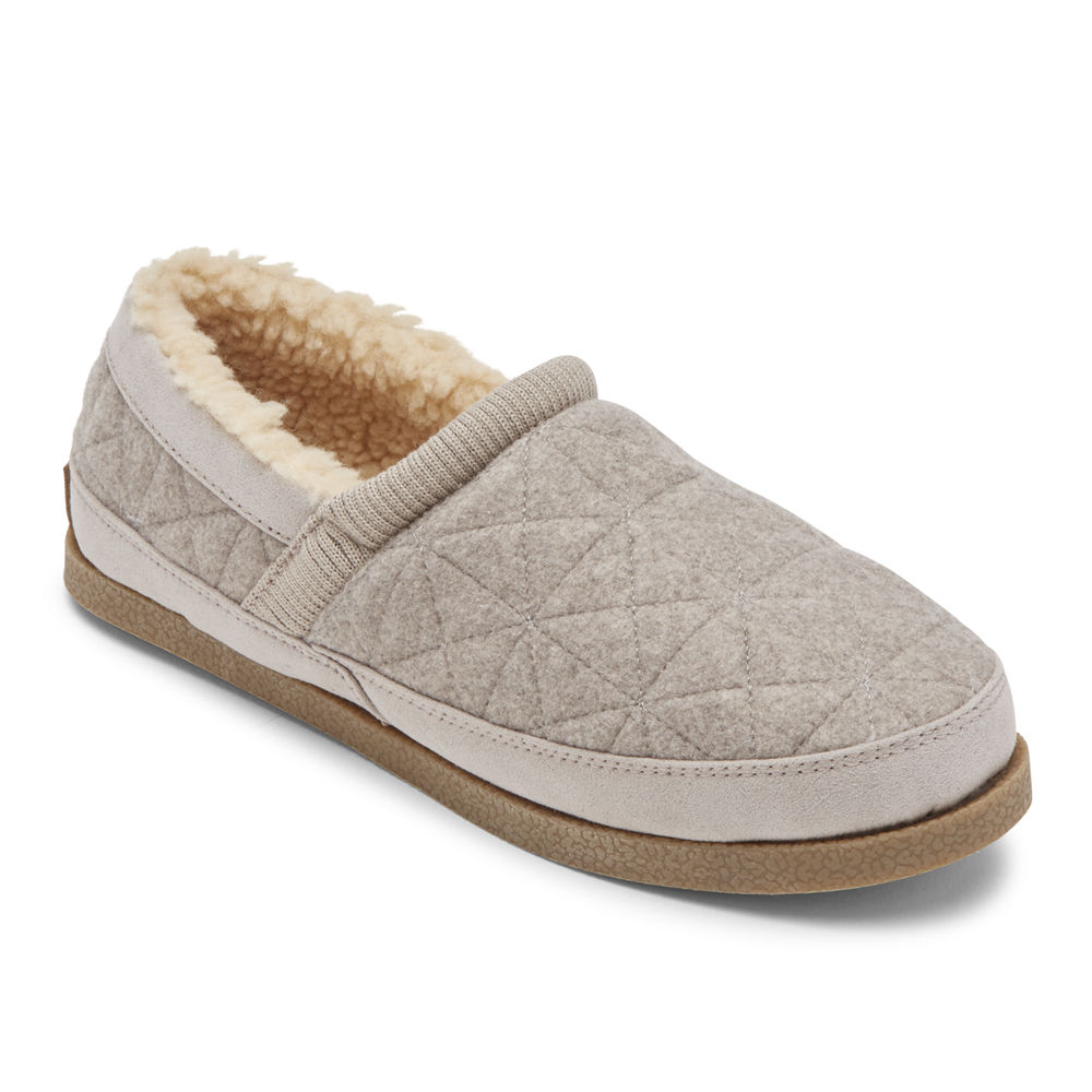 Rockport Womens Slippers Grey - truTECH Veda Moc - UK 489-ITHXYF